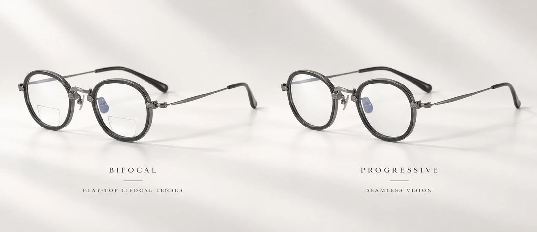 Progressive lenses vs bifocals comparison showing vision zones