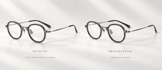 Progressive lenses vs bifocals comparison showing vision zones