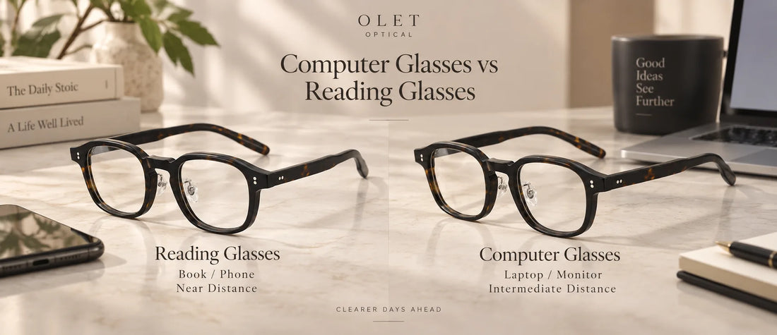 Computer glasses vs reading glasses for intermediate and near viewing distances