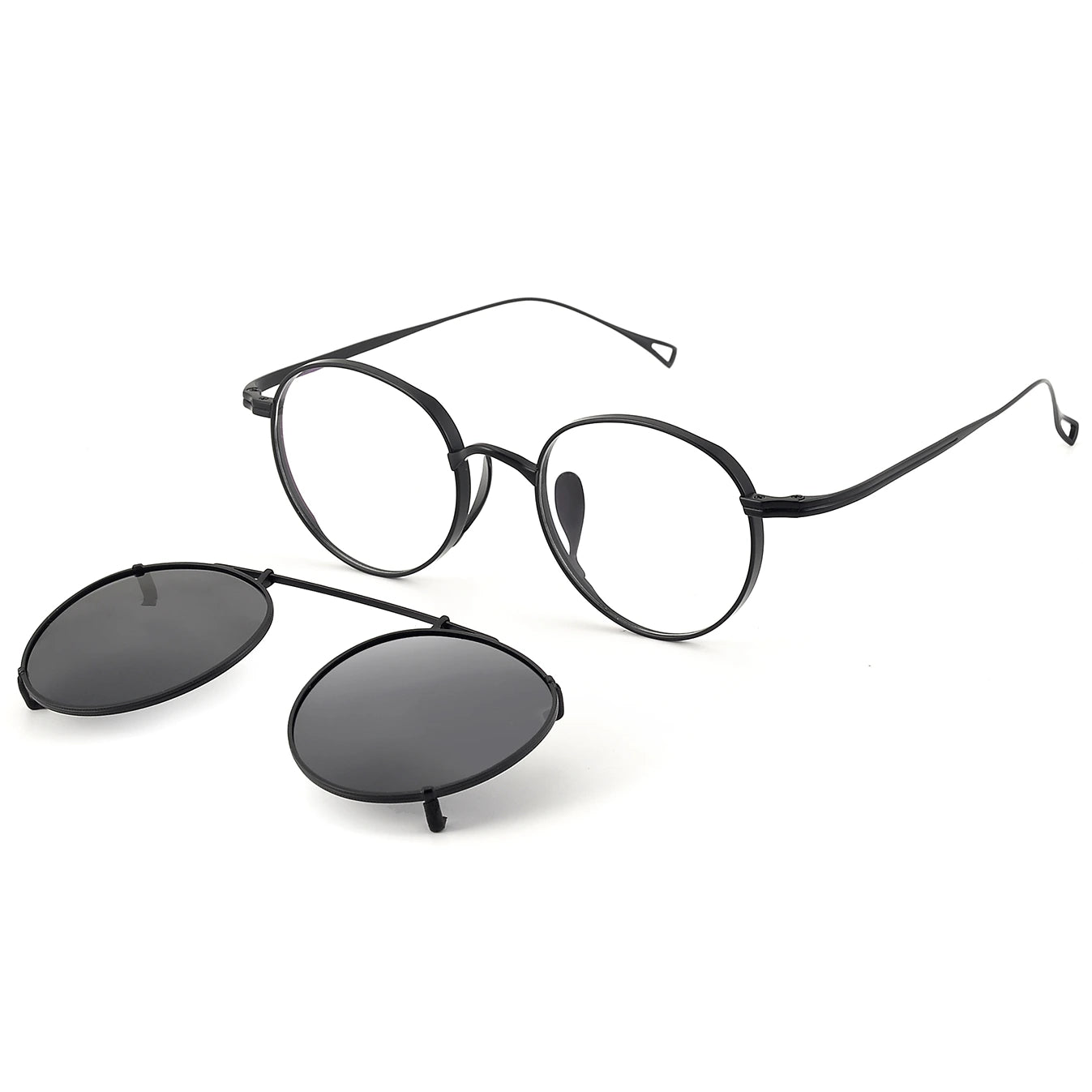 Round Glasses LE0022 – Clip-On Sunglasses Included detail image