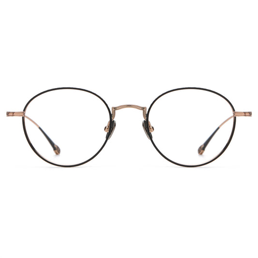 Black Gold Glasses | Round Glasses LE0024 Front View