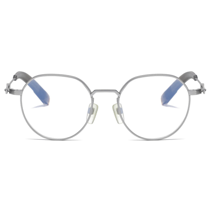 Silver Glasses | Round Glasses LE0303 Front View