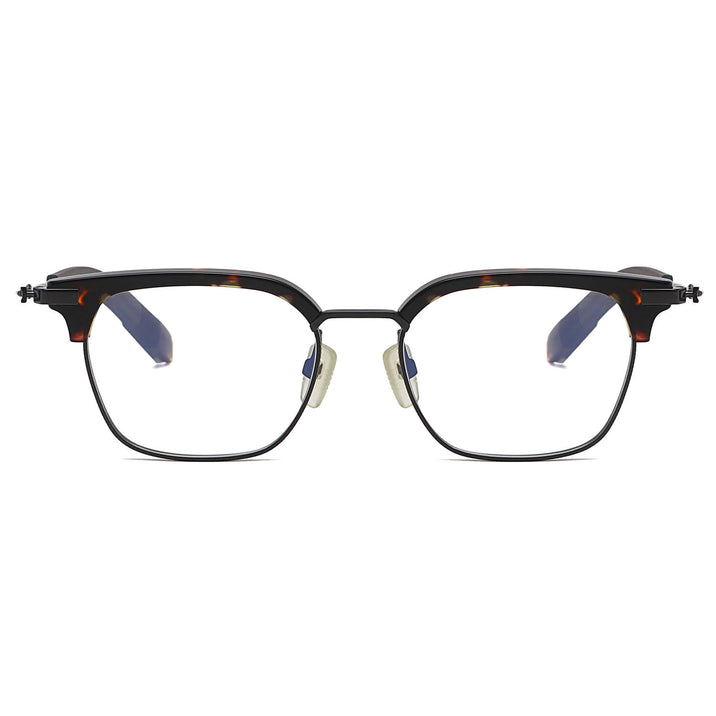Tortoise Gray Glasses | Browline Glasses LE0307 Front View