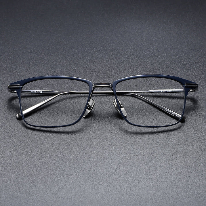Blue Gray Glasses | Rectangle Glasses LE0330 Front View