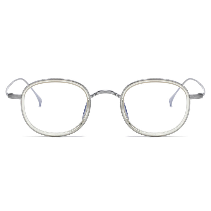 Clear Silver Glasses | Oval Glasses LE0385 Front View
