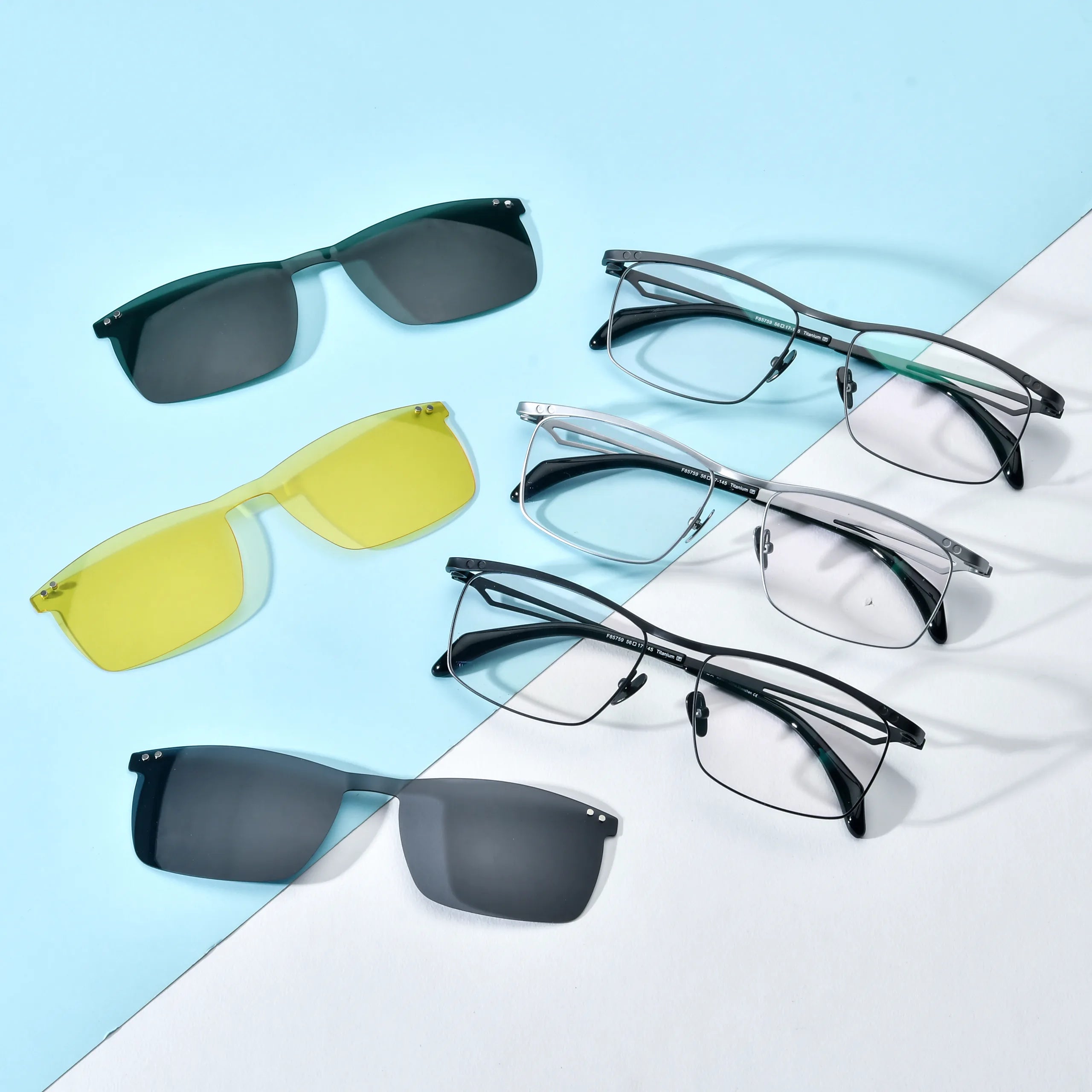 Rectangle Glasses LE0606 - Clip On Sunglasses Included detail image