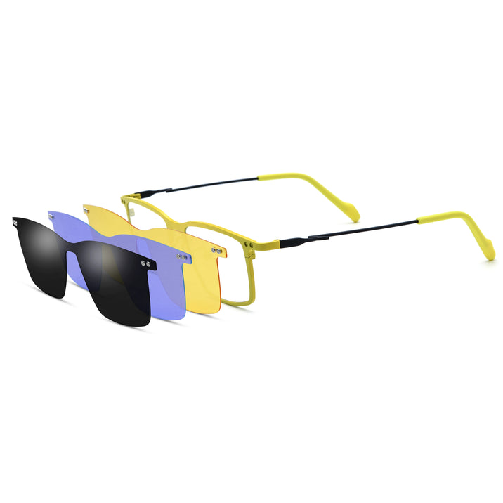 Rectangle Glasses LE0848 - Clip On Sunglasses Included