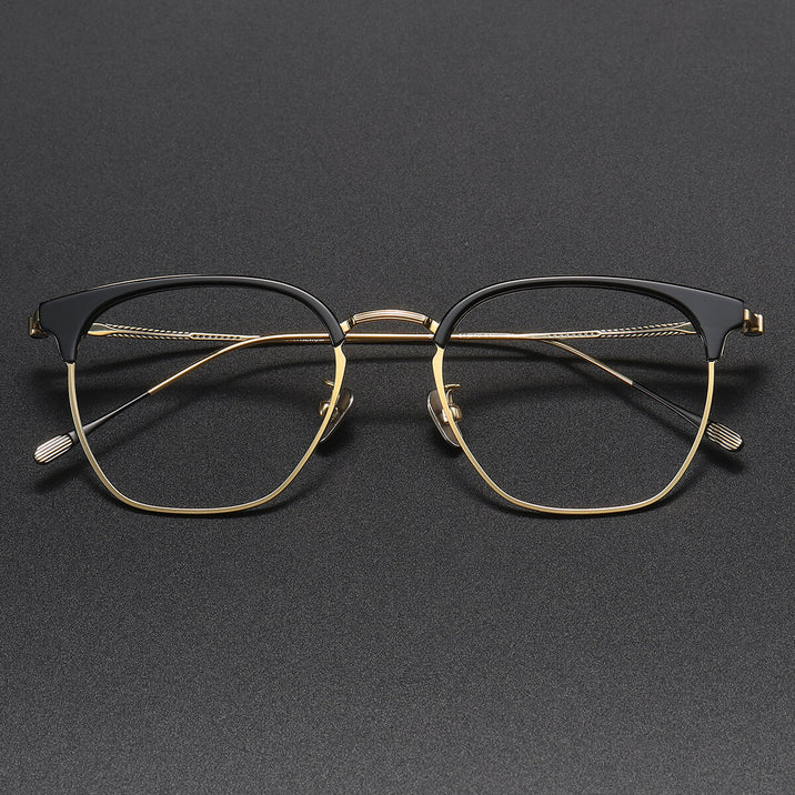 Black Gold Glasses | Browline Glasses LE1301 Front View	 2