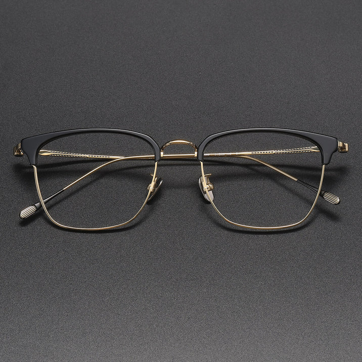 Black Gold Glasses | Browline Glasses LE1302 Front View 2