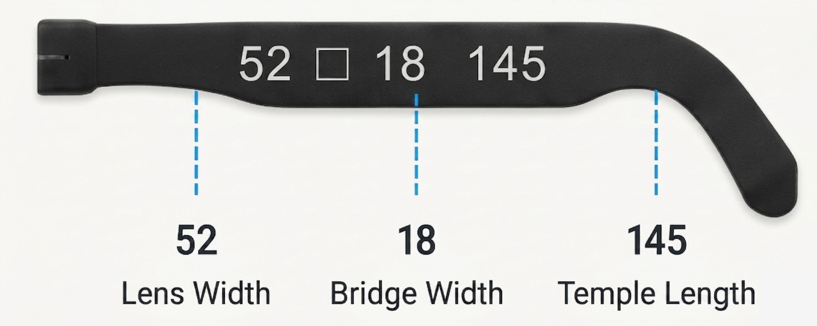 Printed frame numbers on temple arm